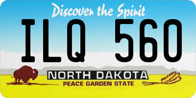 ND license plate ILQ560