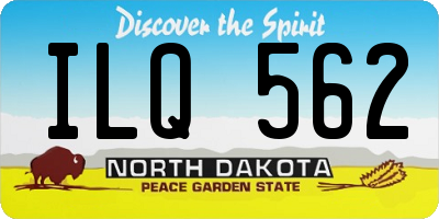 ND license plate ILQ562