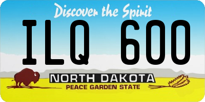 ND license plate ILQ600