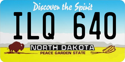 ND license plate ILQ640