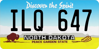 ND license plate ILQ647