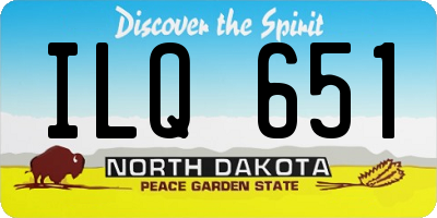 ND license plate ILQ651