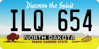 ND license plate ILQ654
