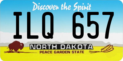 ND license plate ILQ657