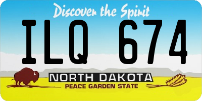 ND license plate ILQ674