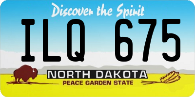 ND license plate ILQ675