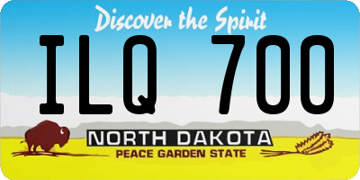 ND license plate ILQ700