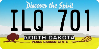 ND license plate ILQ701