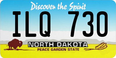 ND license plate ILQ730