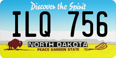 ND license plate ILQ756