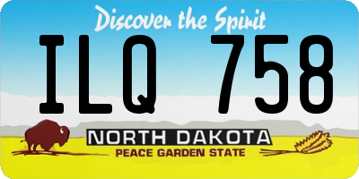 ND license plate ILQ758
