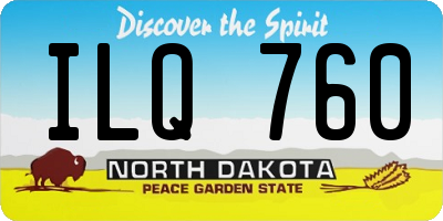 ND license plate ILQ760