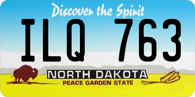 ND license plate ILQ763