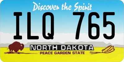 ND license plate ILQ765