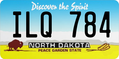 ND license plate ILQ784
