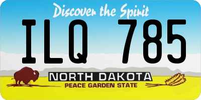 ND license plate ILQ785