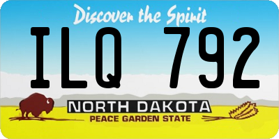 ND license plate ILQ792