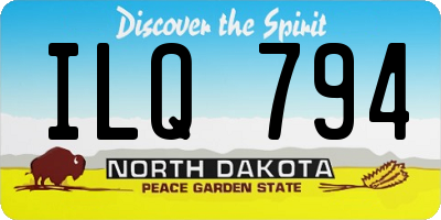 ND license plate ILQ794