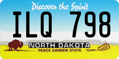 ND license plate ILQ798