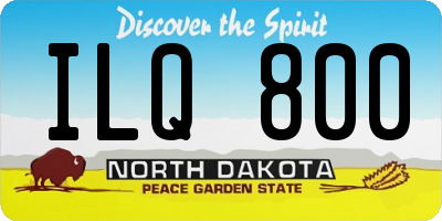 ND license plate ILQ800