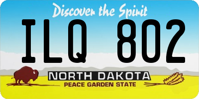 ND license plate ILQ802