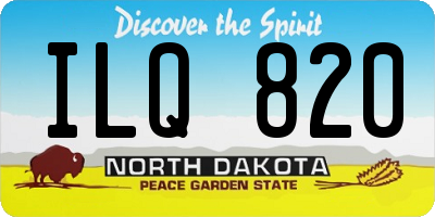 ND license plate ILQ820