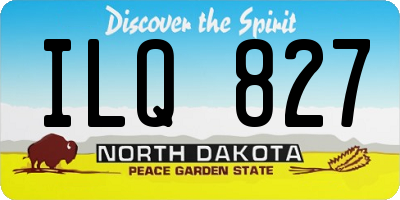 ND license plate ILQ827