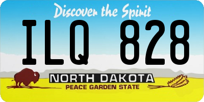 ND license plate ILQ828