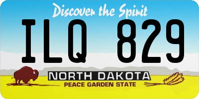ND license plate ILQ829