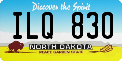 ND license plate ILQ830