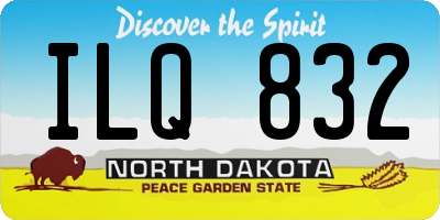 ND license plate ILQ832