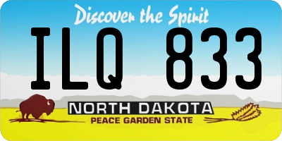 ND license plate ILQ833