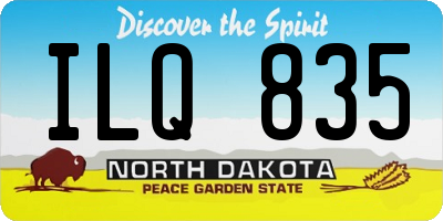 ND license plate ILQ835