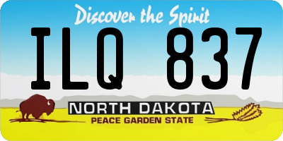 ND license plate ILQ837