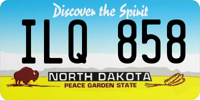 ND license plate ILQ858