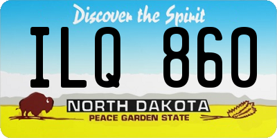 ND license plate ILQ860