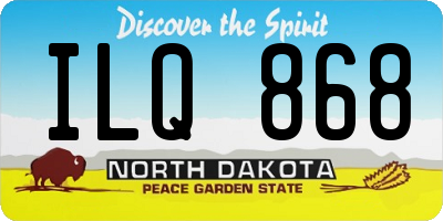 ND license plate ILQ868