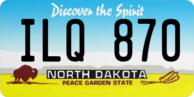 ND license plate ILQ870