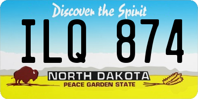 ND license plate ILQ874