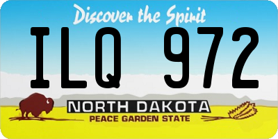 ND license plate ILQ972