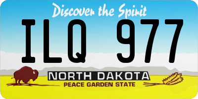 ND license plate ILQ977