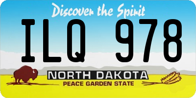 ND license plate ILQ978