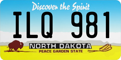 ND license plate ILQ981