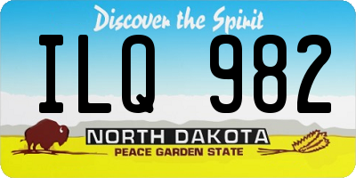 ND license plate ILQ982