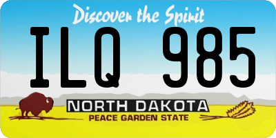 ND license plate ILQ985