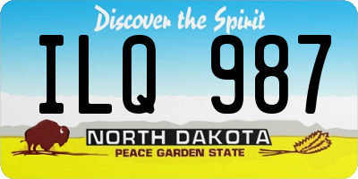 ND license plate ILQ987