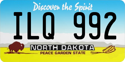 ND license plate ILQ992