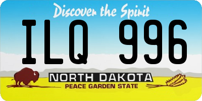 ND license plate ILQ996