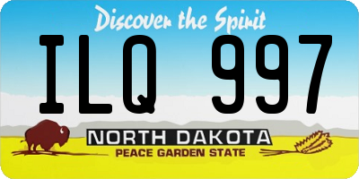 ND license plate ILQ997