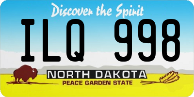 ND license plate ILQ998